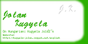 jolan kugyela business card